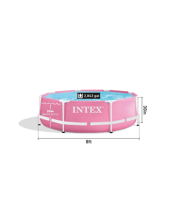 INTEX Pink Metal Frame Above Ground Pool 8ft x 30in at Zubaidas Official Pakistan