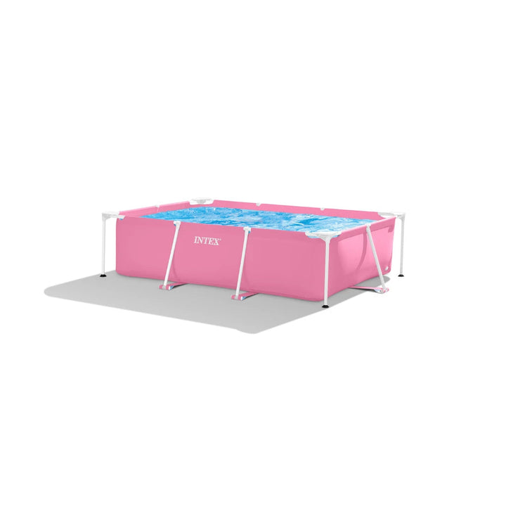 INTEX Pool Rectangular Frame Above Ground Pink 2.2M x 1.5M x 0.6M at Zubaidas