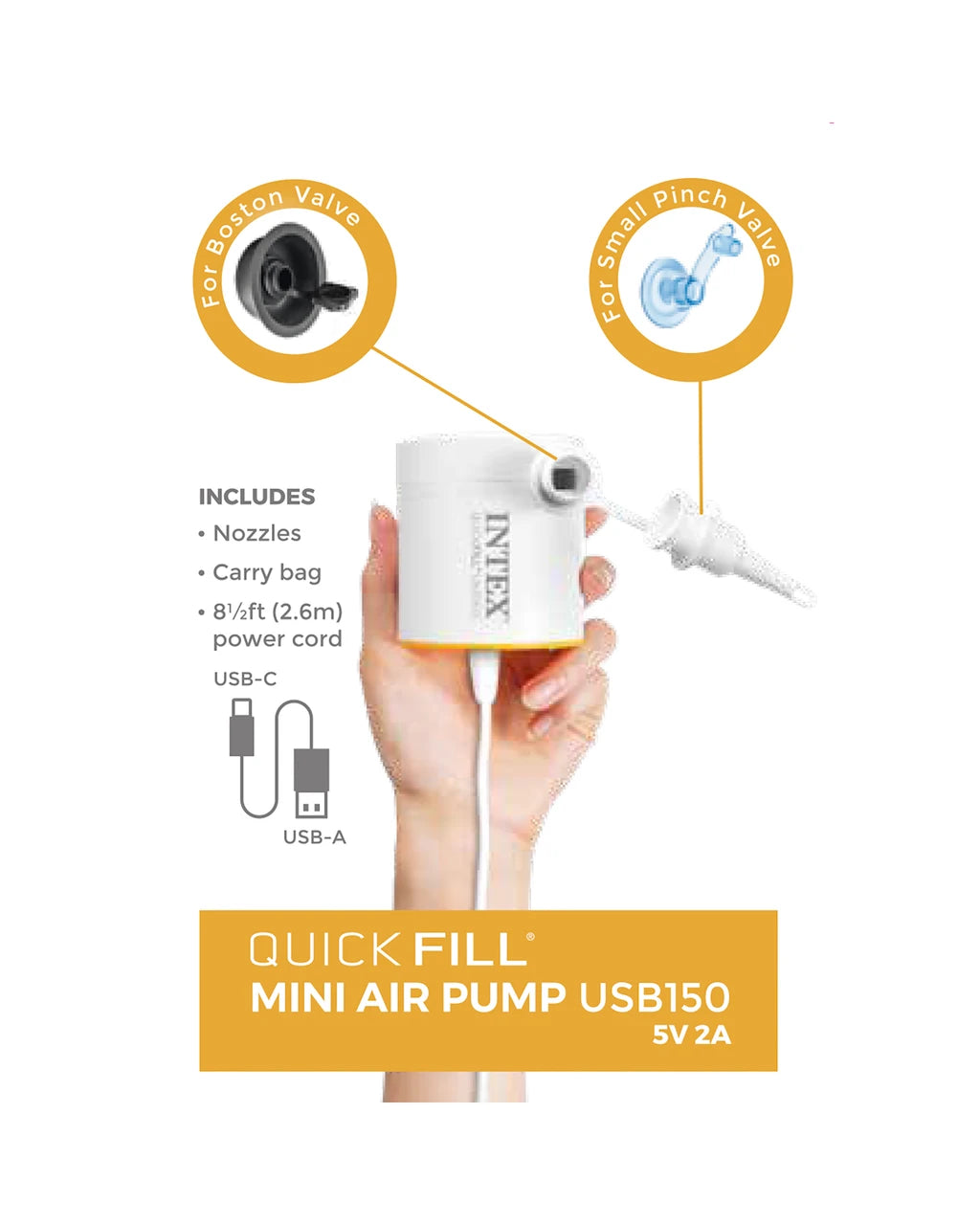 INTEX Quick Fill USB Electric Air Pump USB150 at Zubaidas Official Pakistan