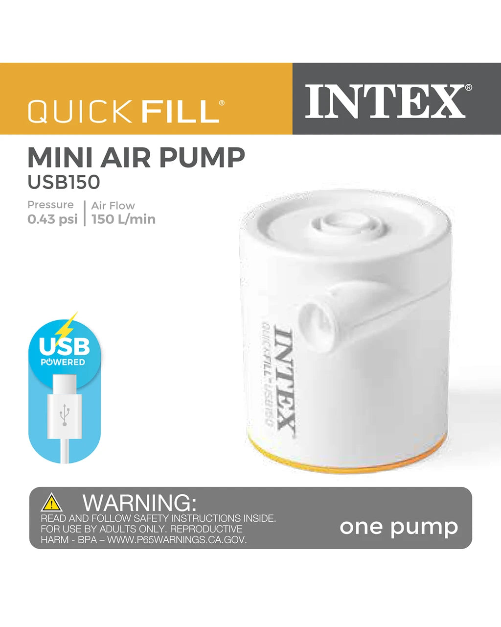 INTEX Quick Fill USB Electric Air Pump USB150 at Zubaidas Online Pakistan