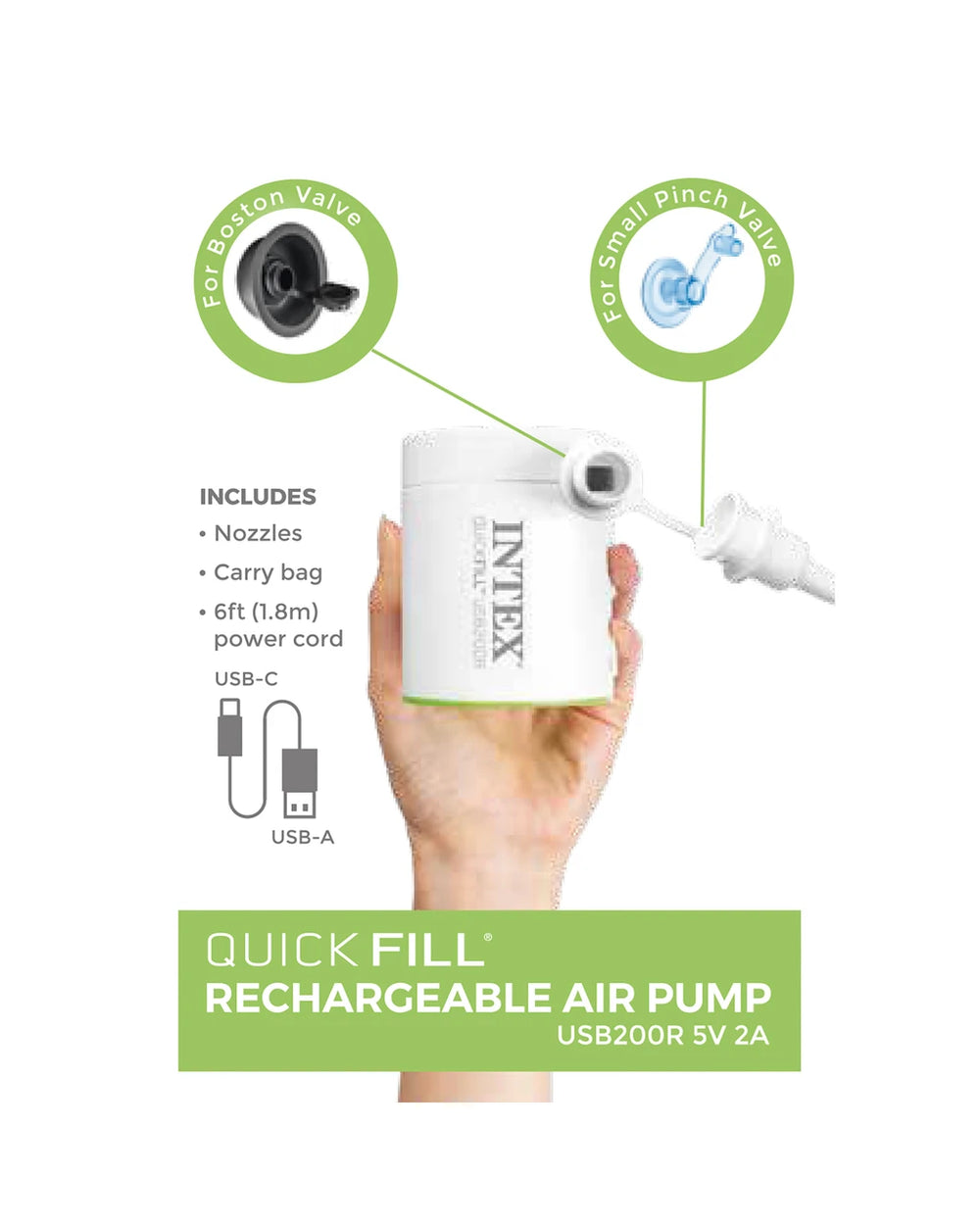 INTEX Quick Fill USB  Rechargeable Air Pump USB200R at Zubaidas