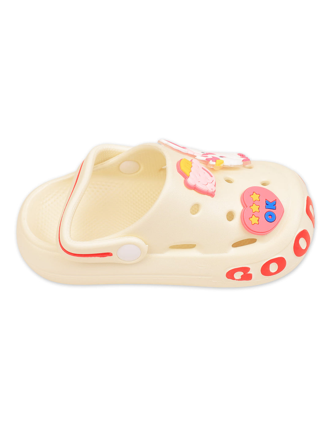Kid Girl Crocs with Unicorn and Bunny Charms Cream at Zubaidas Official Pakistan