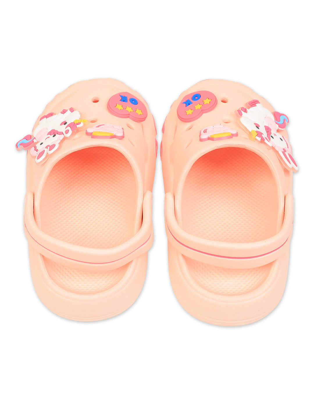 Kid Girl Crocs with Unicorn and Bunny Charms Peach at Zubaidas Official Pakistan