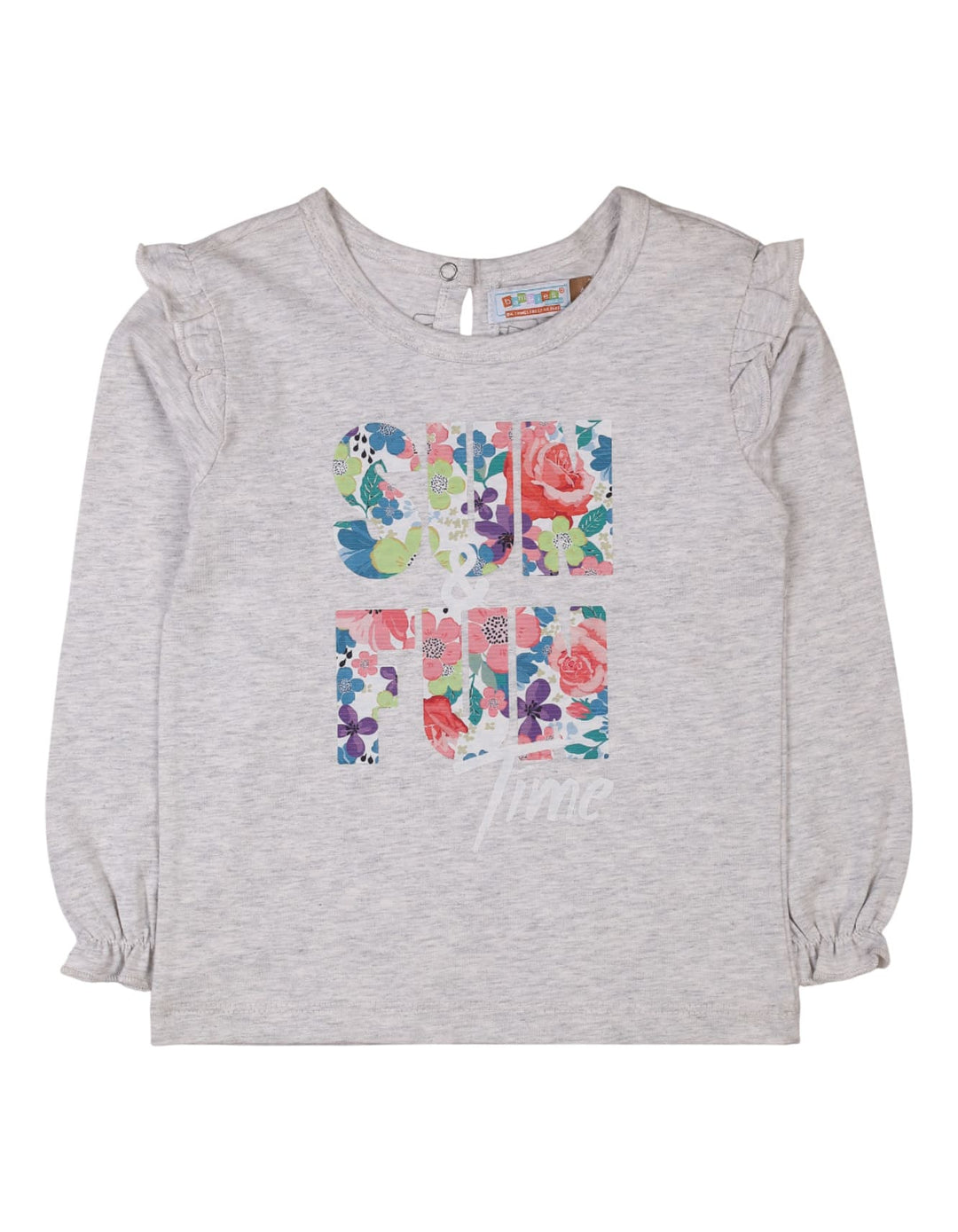 Kid Girls Winter Fancy T Shirts Bambies Sun and Fun Time Grey at Zubaidas.