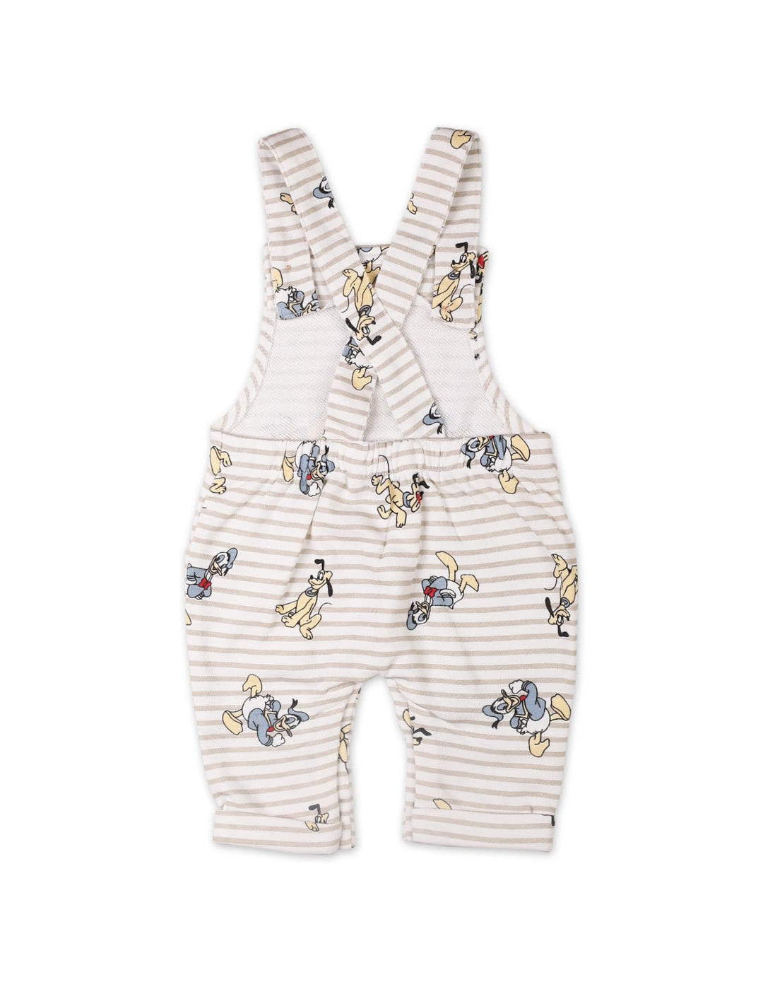 Kids 2 Pieces Dungaree Winter Fashion Bambies Striped Cream and Beige at Zubaidas Graco Babyshop 