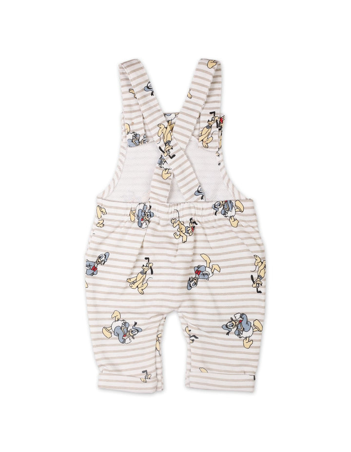 Kids 2 Pieces Dungaree Winter Fashion Bambies Striped Cream and Beige at Zubaidas Graco Babyshop 