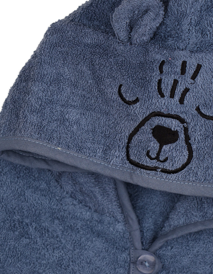 Kids Hooded Bath Towel Poncho Bear Dark Grey at Zubaidas Official Pakistan