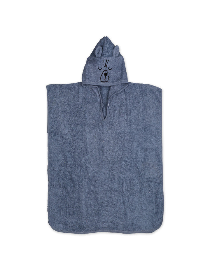 Kids Hooded Bath Towel Poncho Bear Dark Grey at Zubaidas