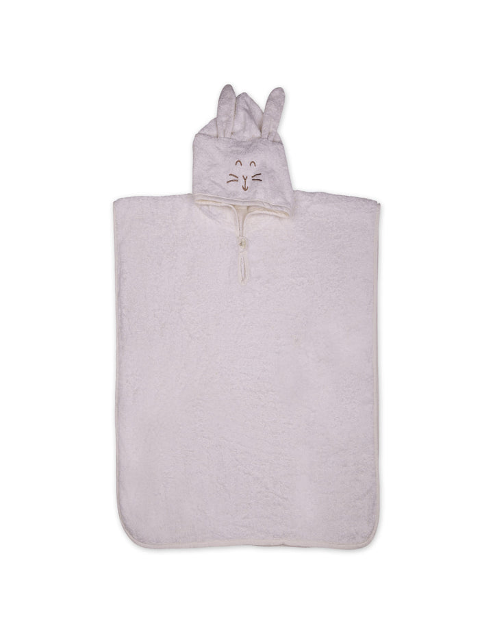 Kids Hooded Bath Towel Poncho Bunny White at Zubaidas