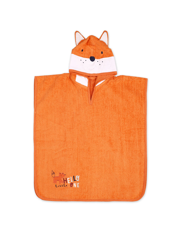 Kids Hooded Bath Towel Poncho Fox Orange at Zubaidas