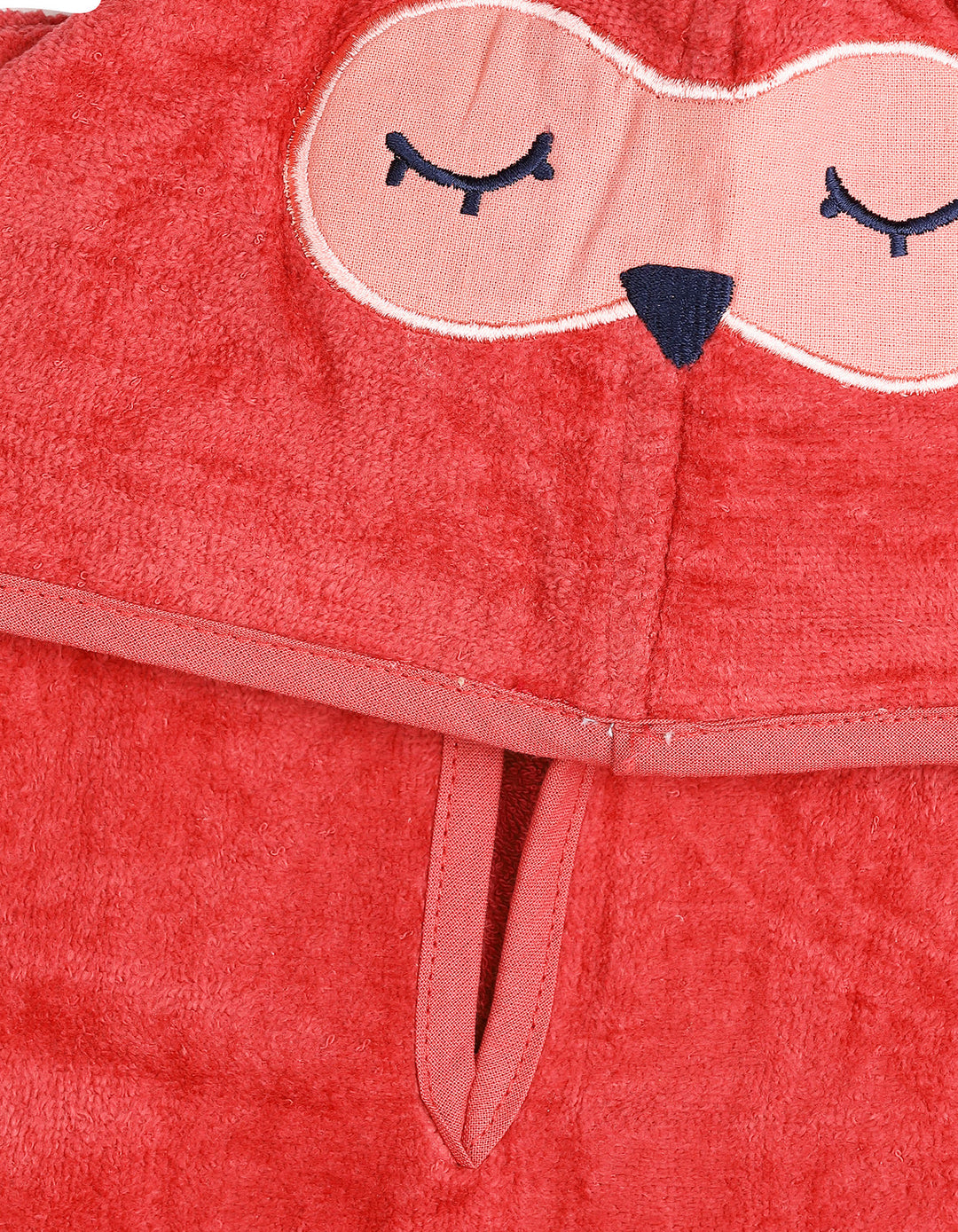 Kids Hooded Bath Towel Poncho Owl Face Maroon at Zubaidas Official Pakistan