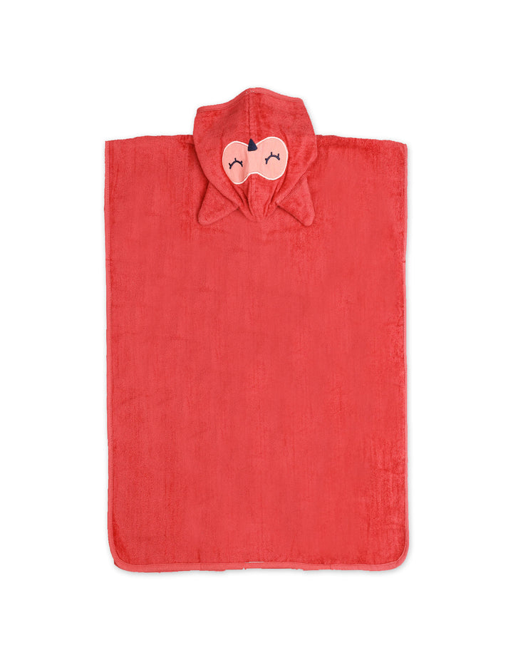 Kids Hooded Bath Towel Poncho Owl Face Maroon at Zubaidas Online Pakistan