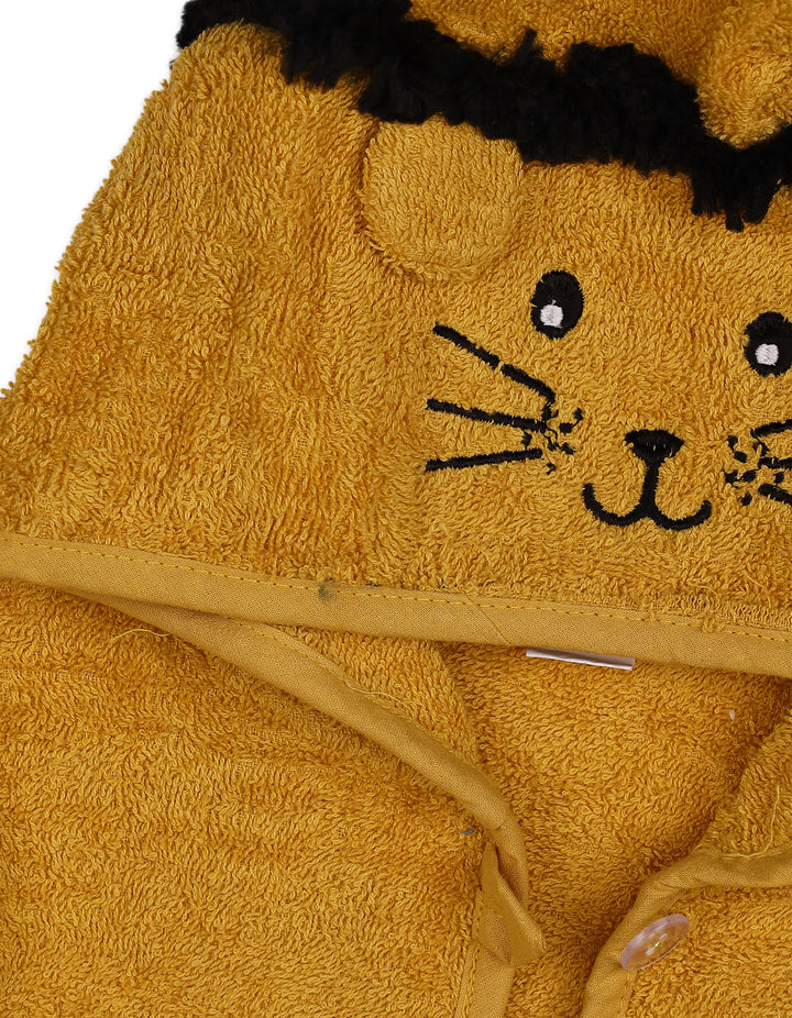 Kids Hooded Bath Towel Poncho Tiger Mustard at Zubaidas Official Pakistan