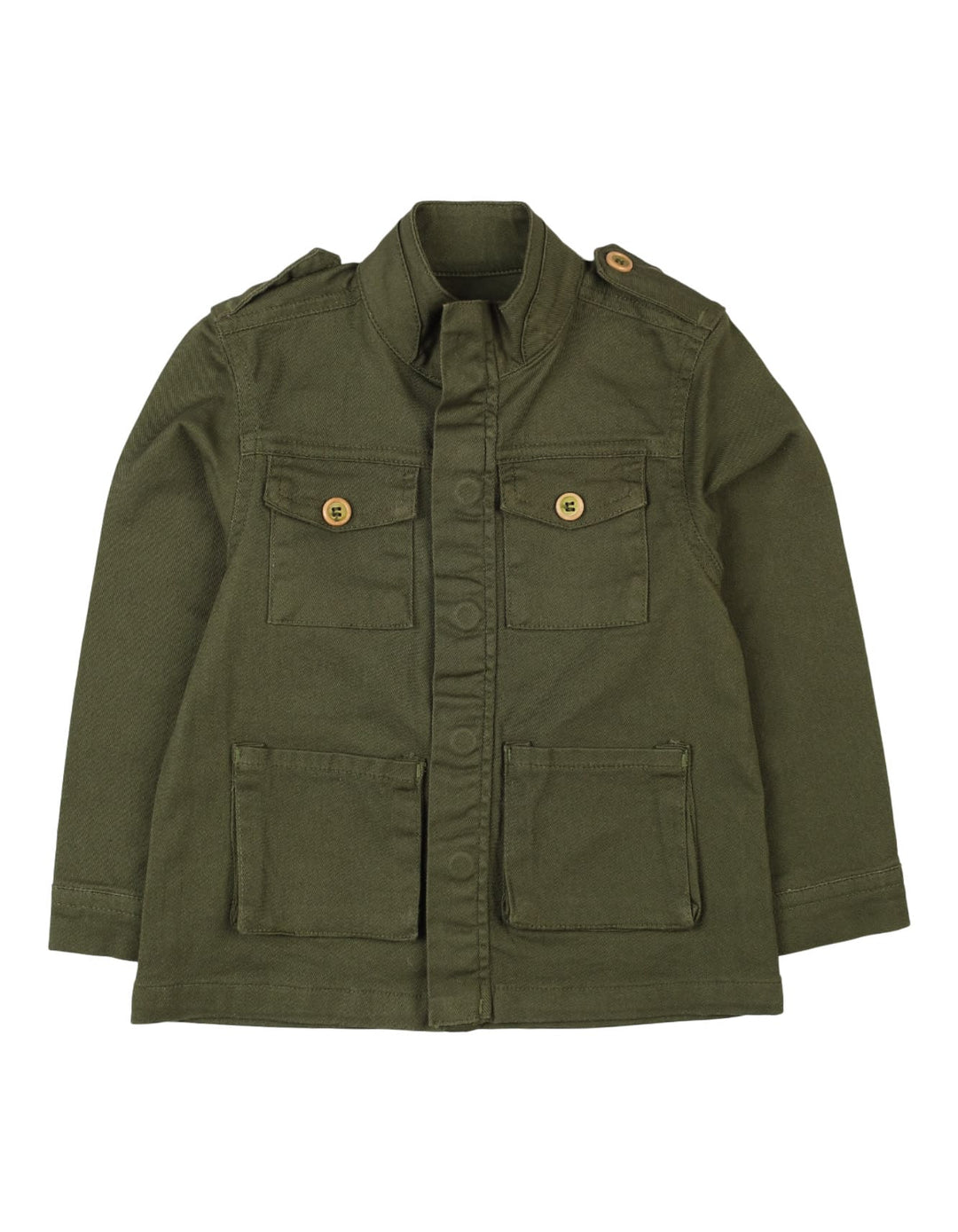 Kids Winter Jackets Bambies Front Pocket Olive Green at Zubaidas