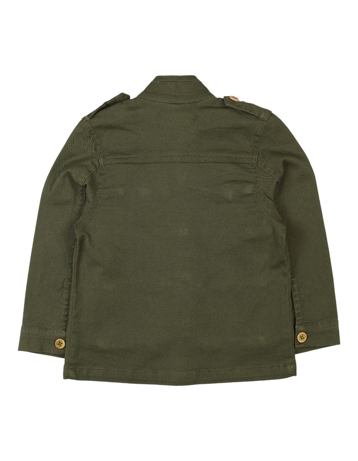 Kids Winter Jackets Bambies Front Pocket Olive Green at Zubaidas Pakistan