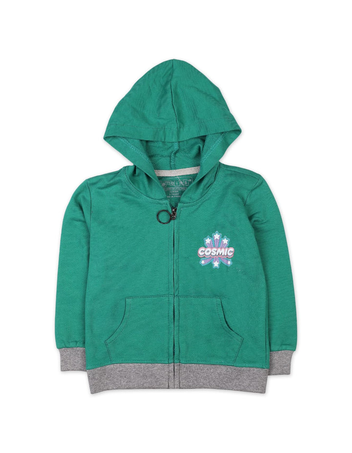 Kids Winter Zip Hoodies Bambies Cosmic Green at Zubaidas
