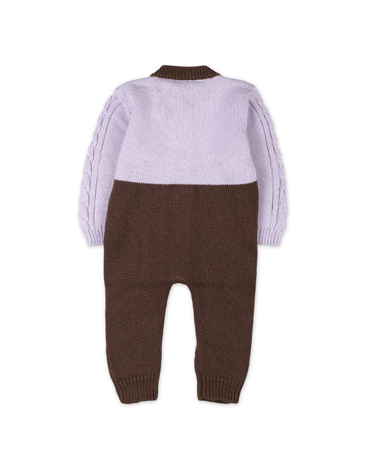 Little Boys and Girls Knitted Jumpsuits Bambies Two Tone Lilac and Brown at Zubaidas Official