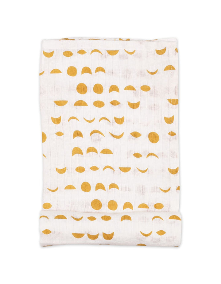 Muslin Sheets Pack of 2 Bambies Abstract White and Mustard at Zubaidas Pakistan