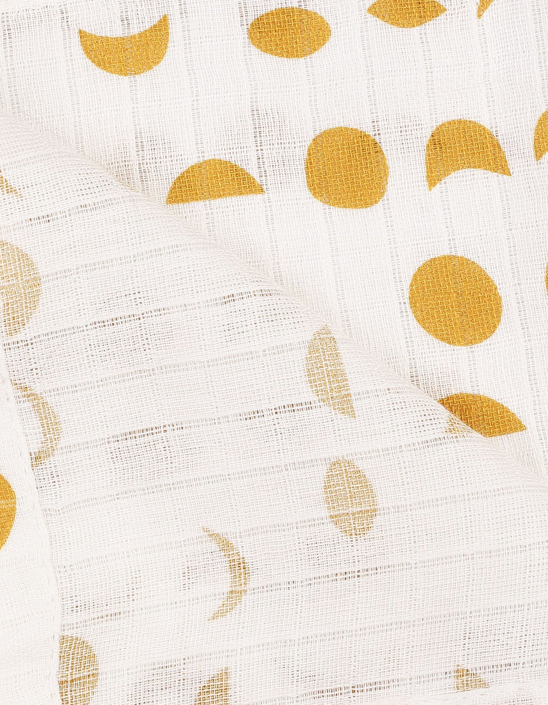 Muslin Sheets Pack of 2 Bambies Abstract White and Mustard at Zubaidas Online Baby Store Pakistan