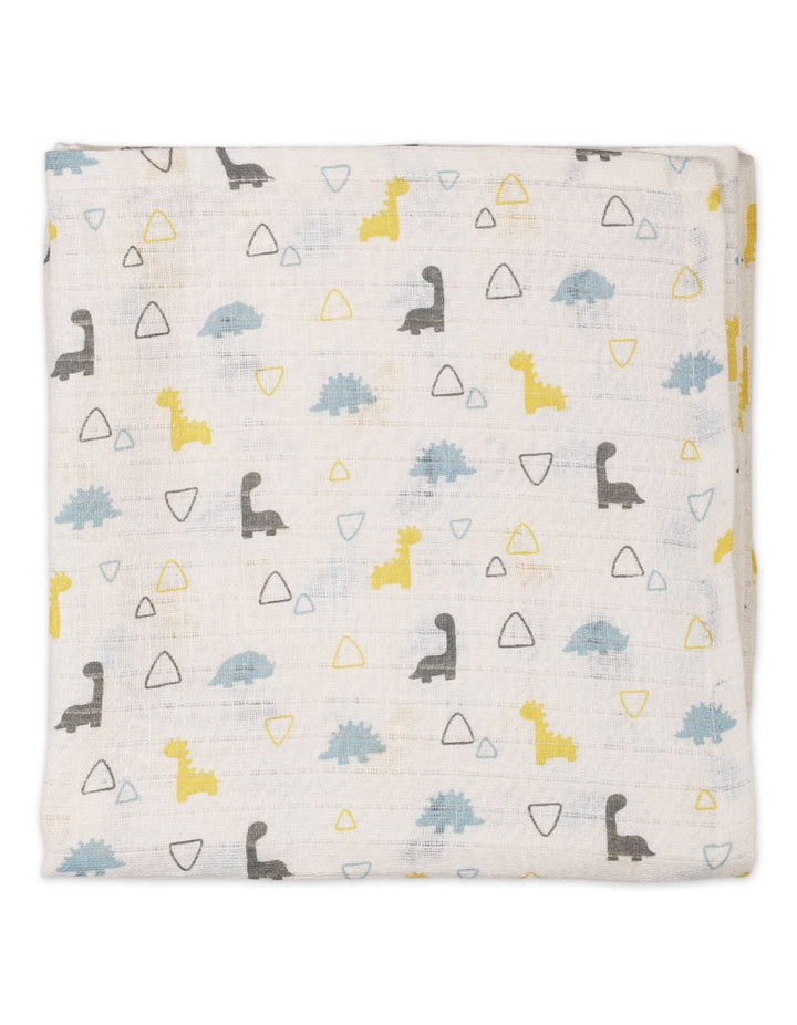 Muslin Sheets Pack of 2 Bambies Dino and Dots at Zubaidas Little Darling Pakistan