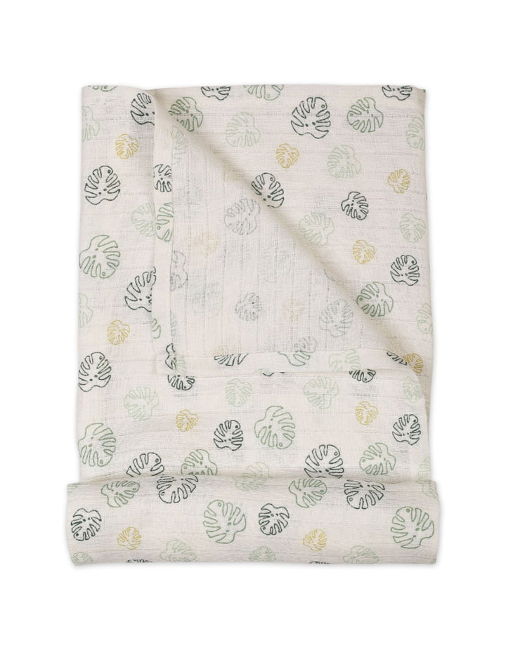 Muslin Sheets Pack of 2 Bambies Dino and Leaf Print at Zubaidas Babyshop Pakistan