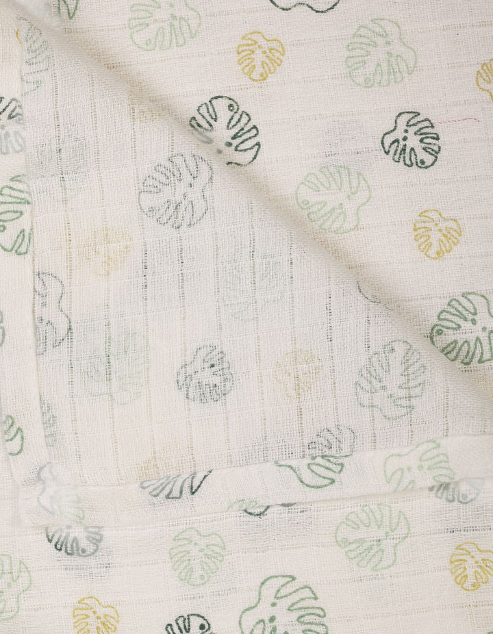 Muslin Sheets Pack of 2 Bambies Dino and Leaf Print at Zubaidas Online Pakistan