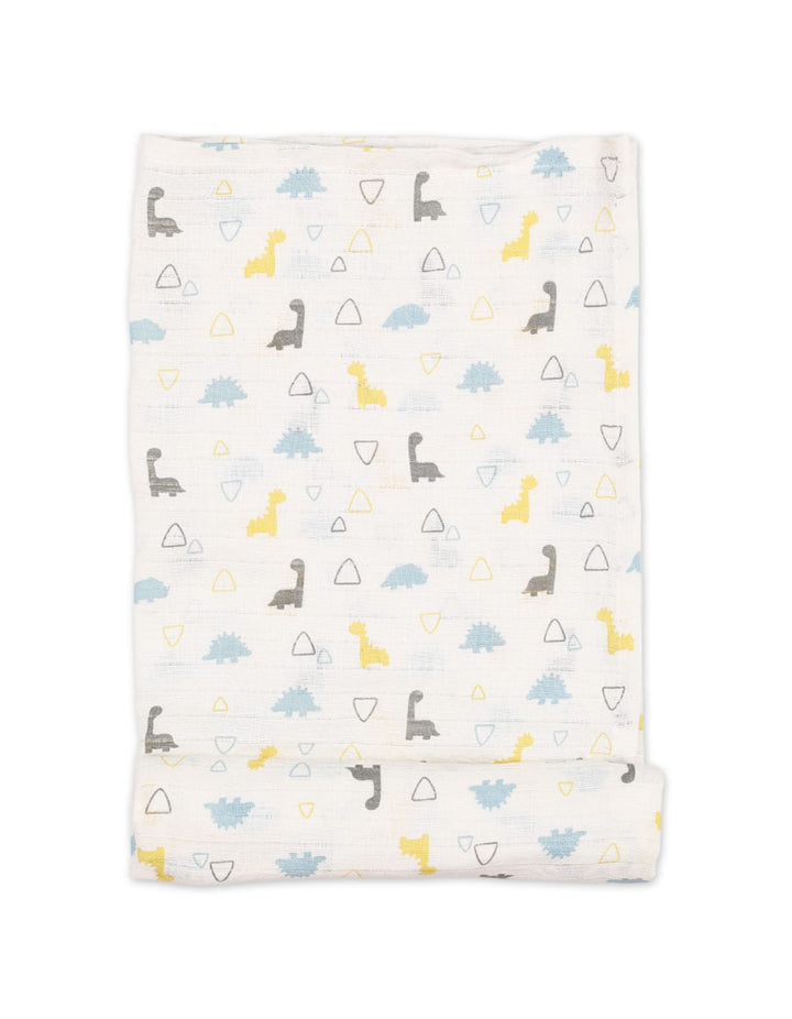 Muslin Sheets Pack of 2 Bambies Dino Dotted White at Zubaidas Pakistan
