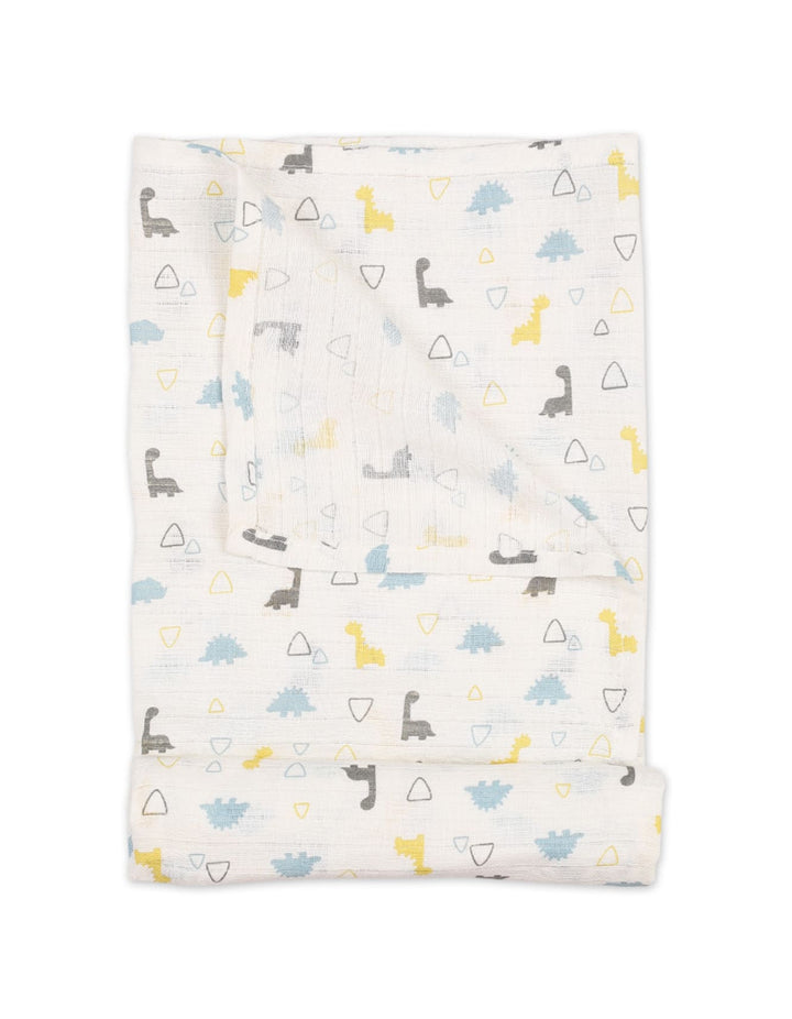 Muslin Sheets Pack of 2 Bambies Dino Dotted White at Zubaidas Official Pakistan
