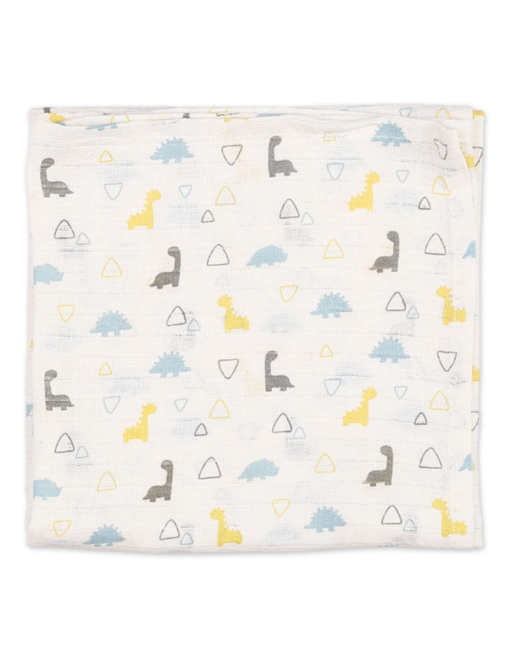 Muslin Sheets Pack of 2 Bambies Dino Dotted White at Zubaidas Best Online Baby Store in Pakistan