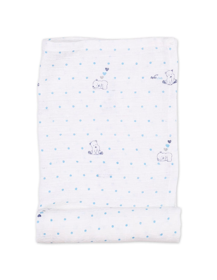 Muslin Sheets Pack of 2 Bambies Dino Dotted White at Zubaidas Official Online Baby Store Pakistan