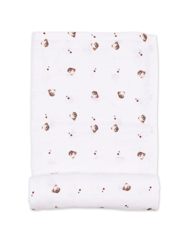 Muslin Sheets Pack of 2 Bambies Faces White and Brown at Zubaidas Pakistan