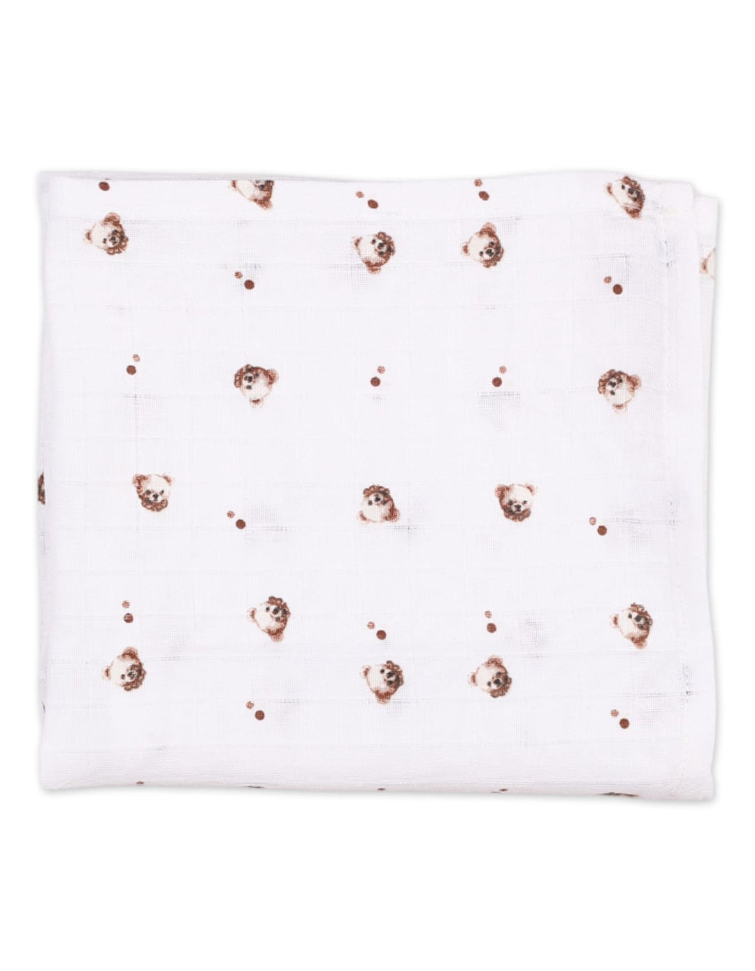 Muslin Sheets Pack of 2 Bambies Faces White and Brown at Zubaidas Best Online Baby Store in Pakistan
