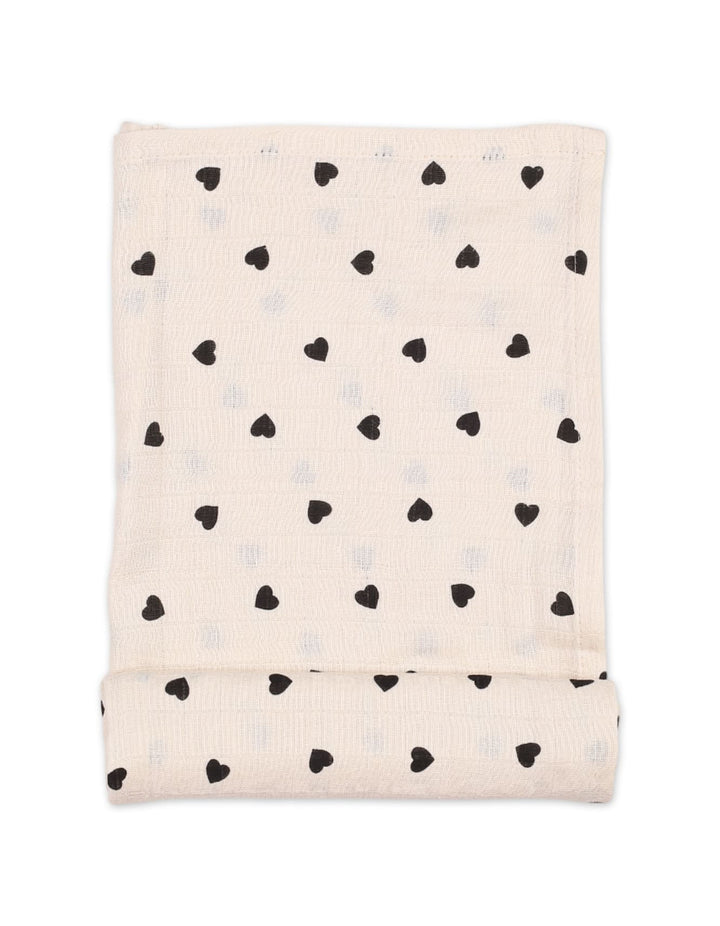 Muslin Sheets Pack of 2 Bambies Hearts Beige and Light Pink at Zubaidas Graco Babyshop Pakistan 