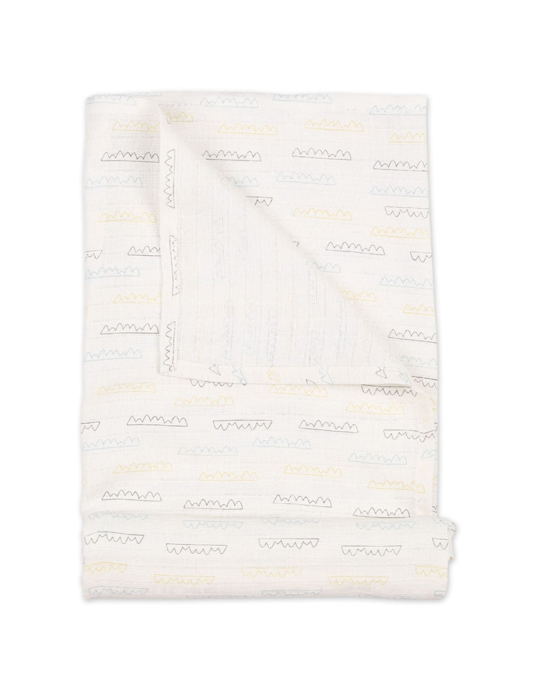 Muslin Sheets Pack of 2 Bambies Waves White at Zubaidas Official Pakistan