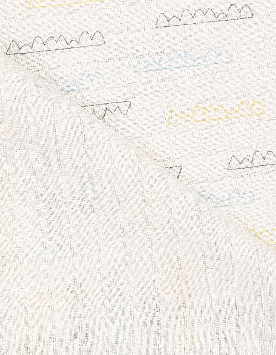 Muslin Sheets Pack of 2 Bambies Waves White at Zubaidas Online Baby Store Pakistan