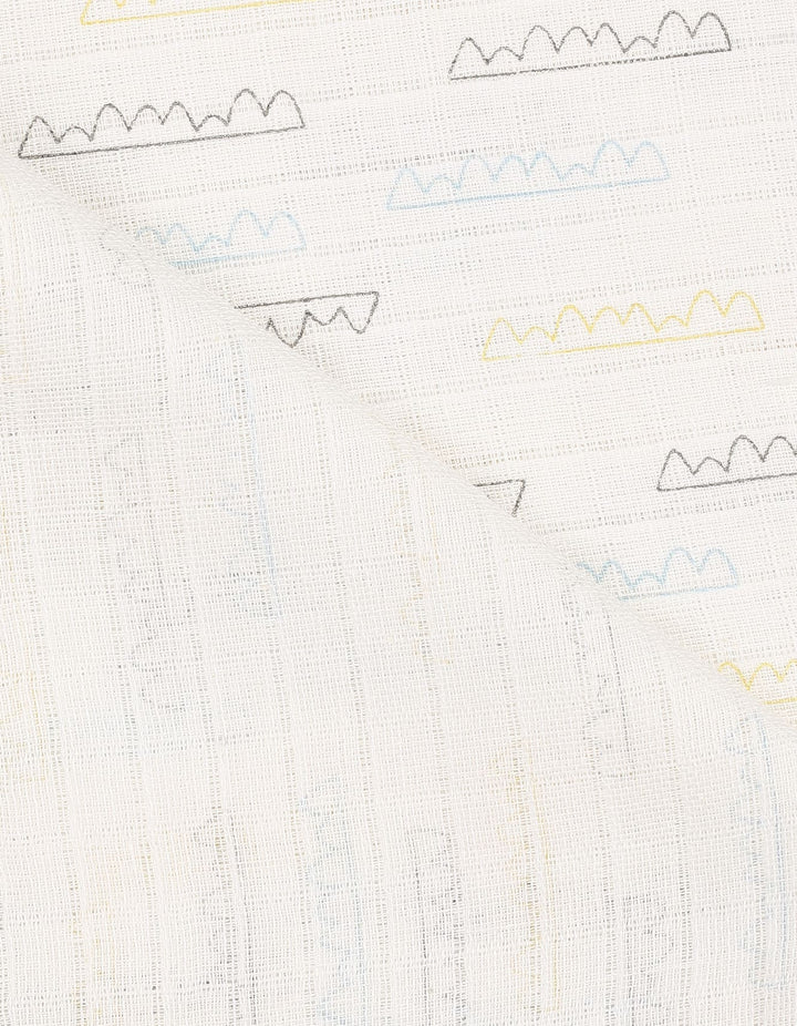 Muslin Sheets Pack of 2 Bambies Waves White at Zubaidas Online Baby Store Pakistan