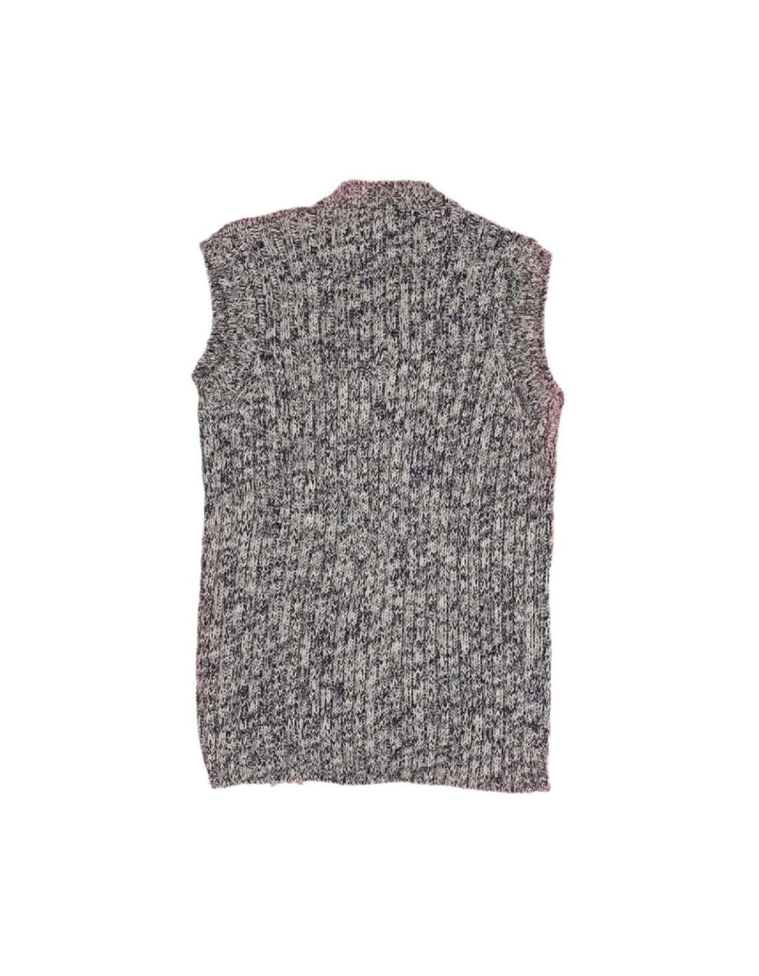 Sleeveless Sweater Light Blue and White Knitted