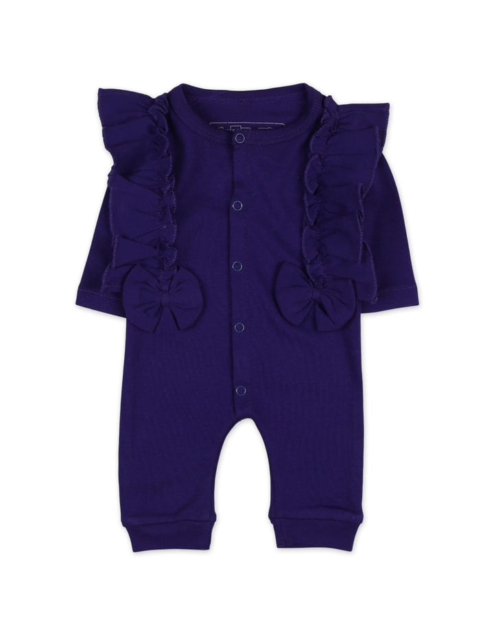 Newborn 2 Pieces Winter Rompers Set with Headband Bambies Purple at Zubaidas Pakistan