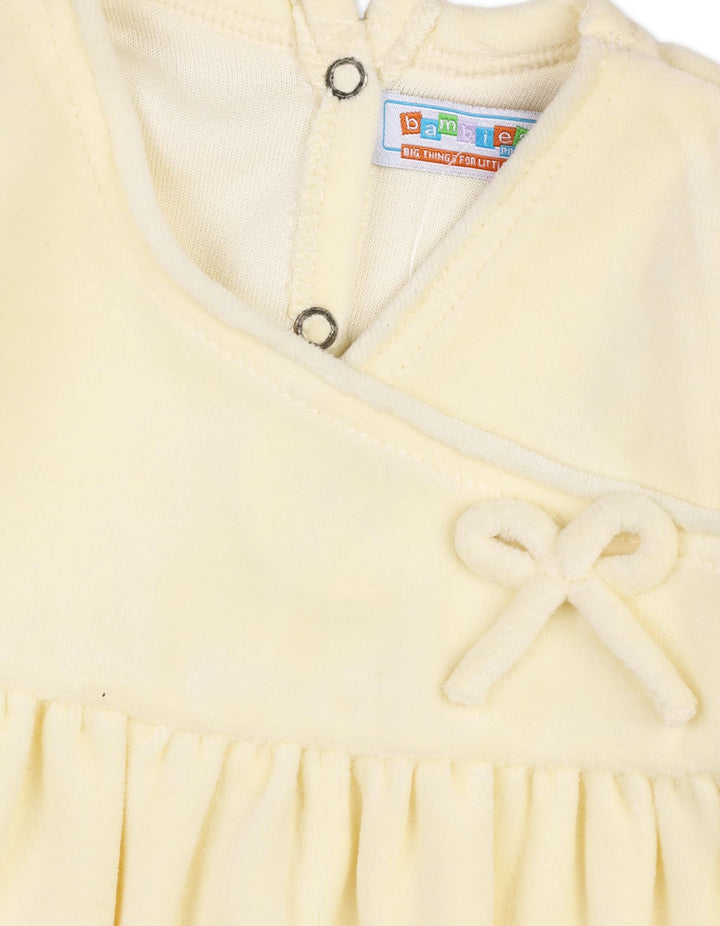 Newborn 2 Pieces Winter Rompers Set with Headband Bambies Yellow at Zubaidas Online Baby Store Pakistan