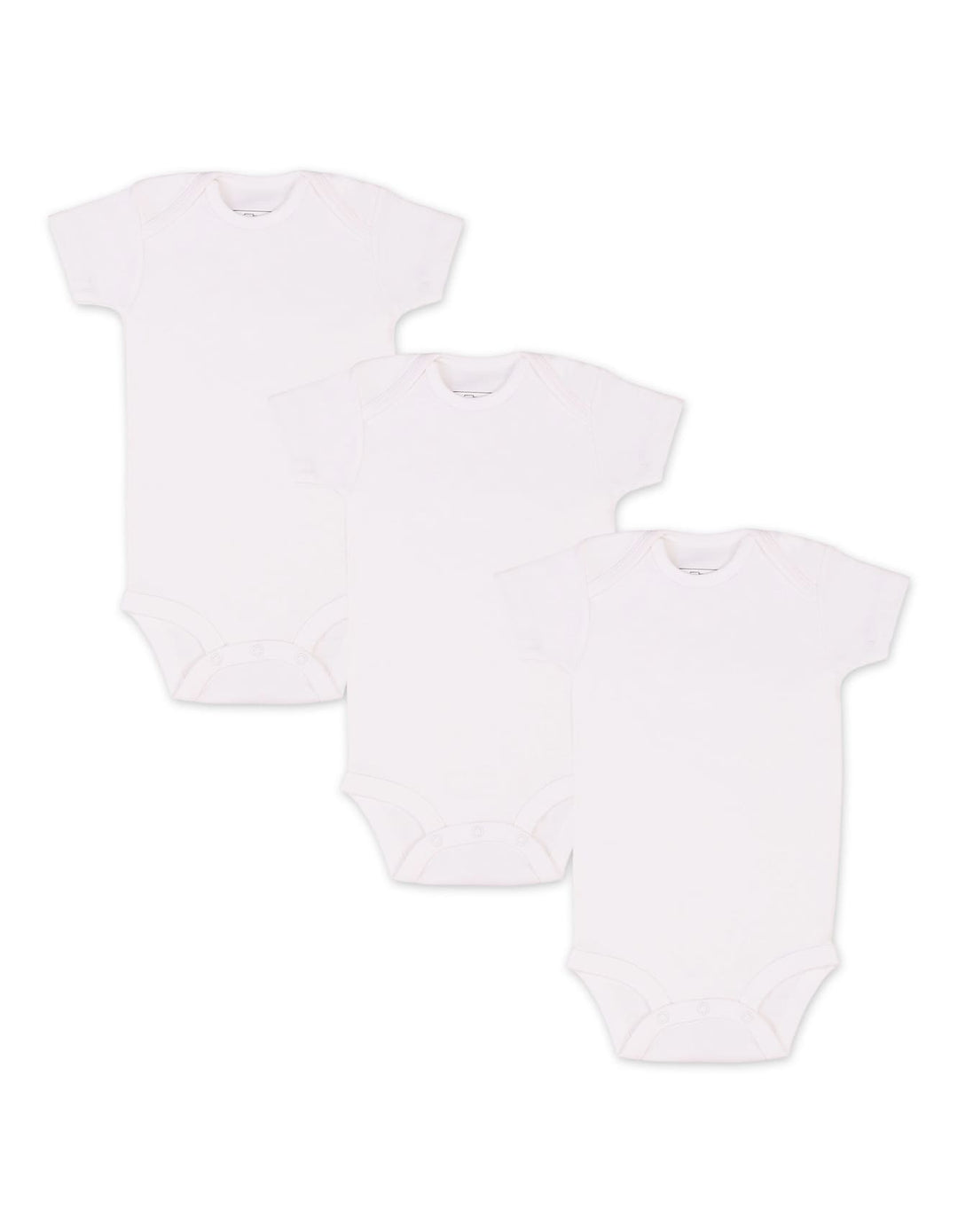 Newborn 3 Pieces Bodysuits Bambies Short Sleeves White at Zubaidas