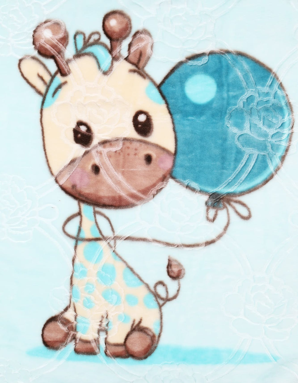Newborn Baby Boys Blanket Zipper Bambies Giraffe Turquoise at Zubaidas Pakistan