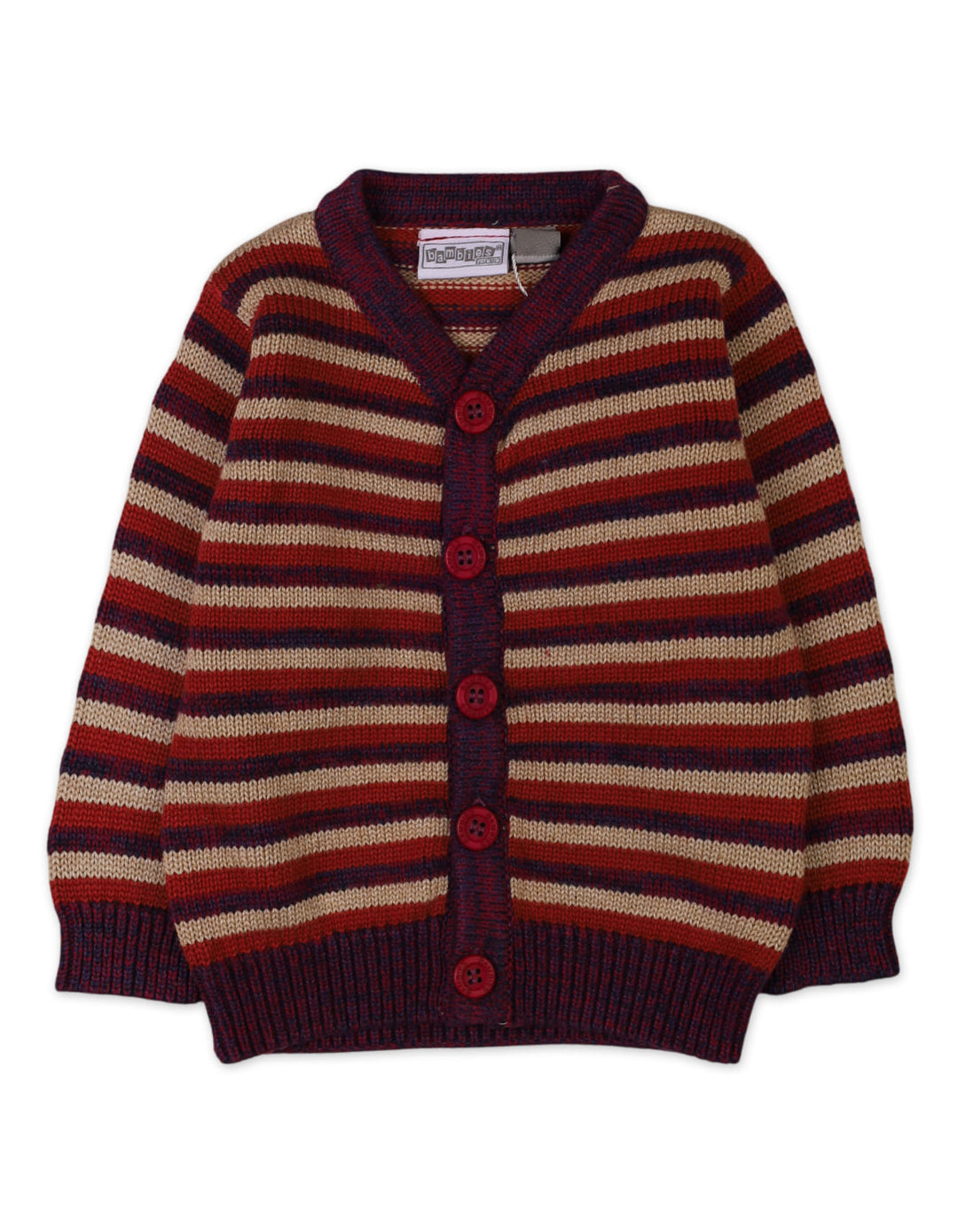 Newborn Baby Boys 4 Pieces Winter Outfit Sets Bambies Striped Maroon at Zubaidas Pakistan