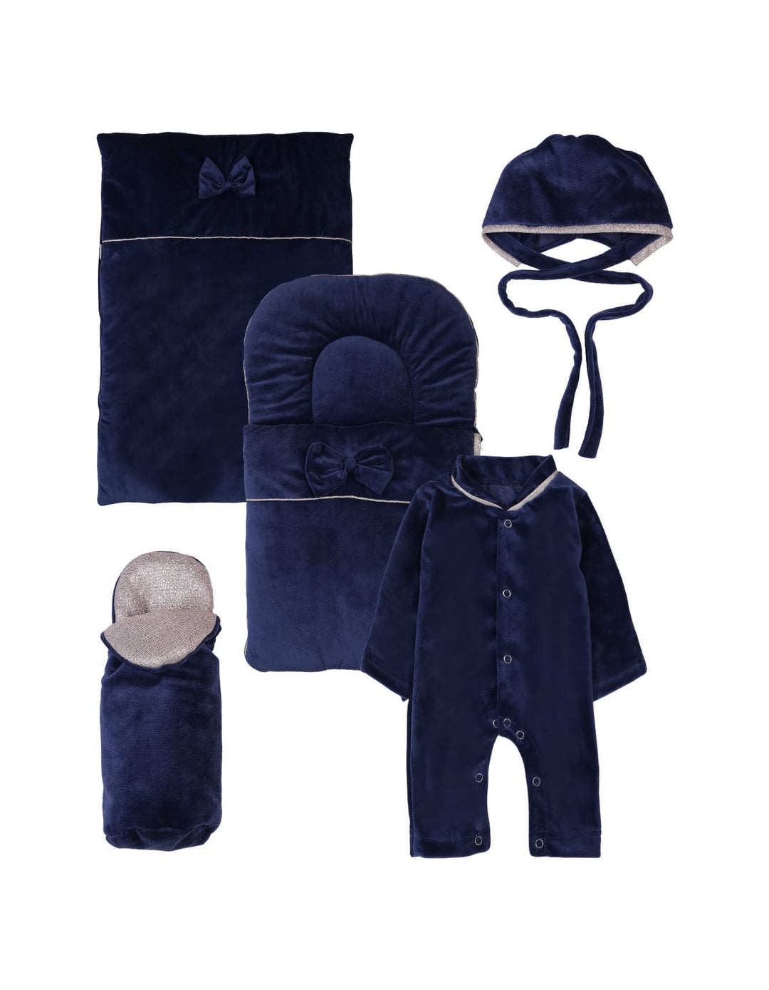 Newborn Baby Boys 5 Pieces Gift Set Bambies Navy Blue at Zubaidas