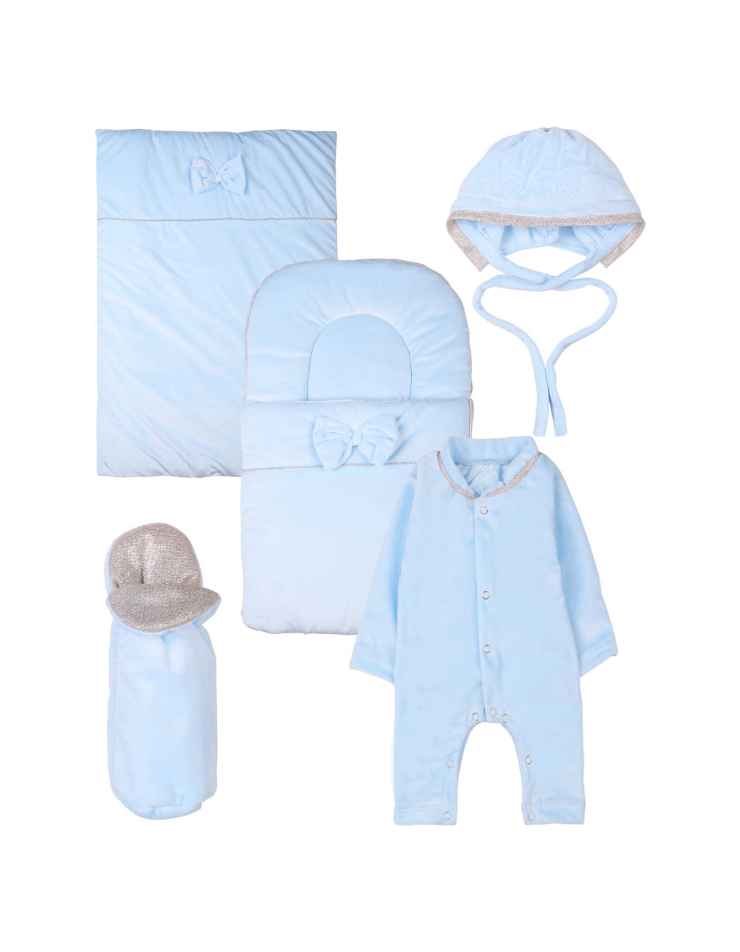 Newborn Baby Boys 5 Pieces Gift Sets Bambies Blue at Zubaidas