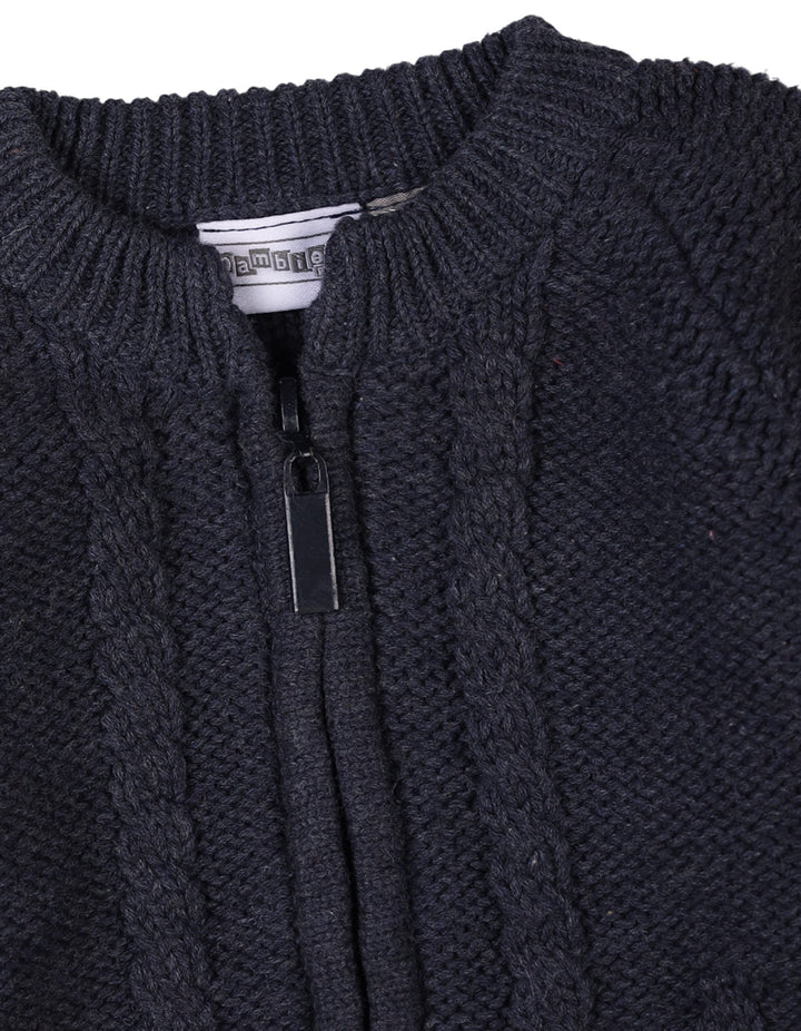 Newborn Baby Boys and Baby Girls Jumpsuits Knitted with Front Zip Bambies Navy Blue at Zubaidas Pakistan