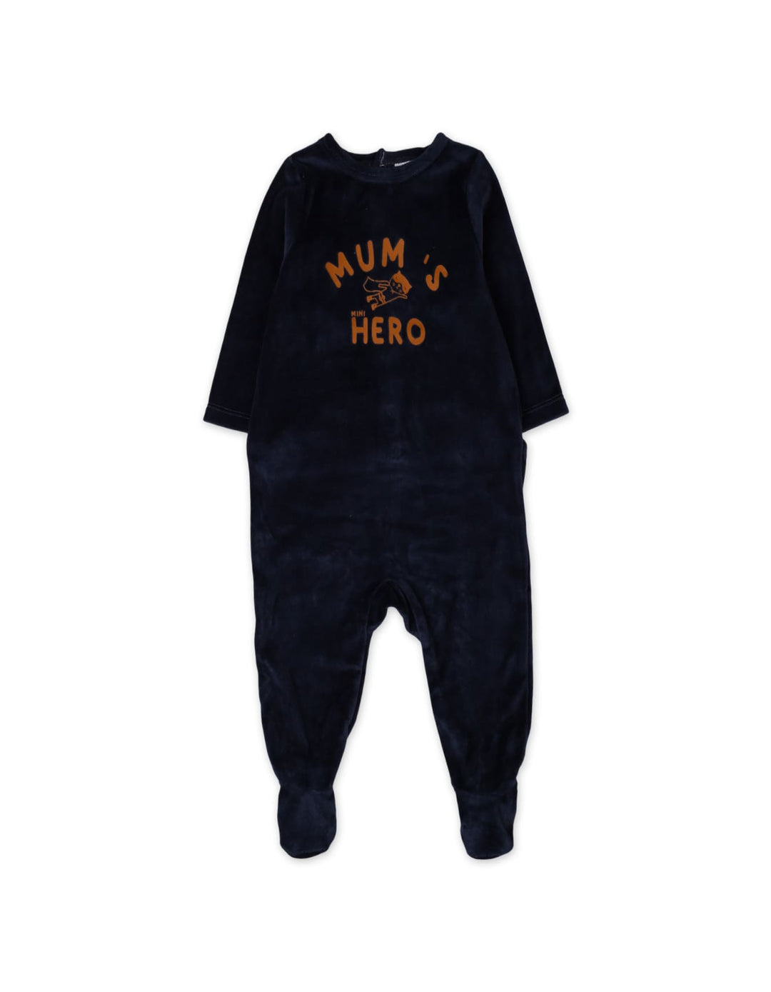 Newborn Baby Boys Sleepsuits Bambies Mums Mini Hero Navy Blue at Zubaidas
