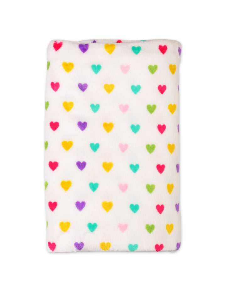 Newborn Baby Girls Blankets Bambies Hearts White at Zubaidas Official