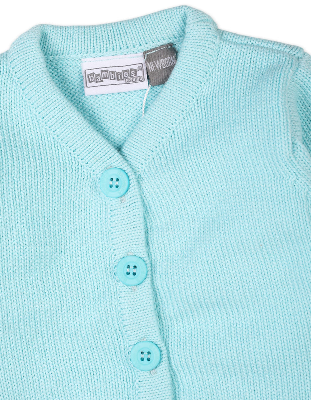 Newborn Baby Girls Cardigan Knitted Bambies Turquoise at Zubaidas Pakistan