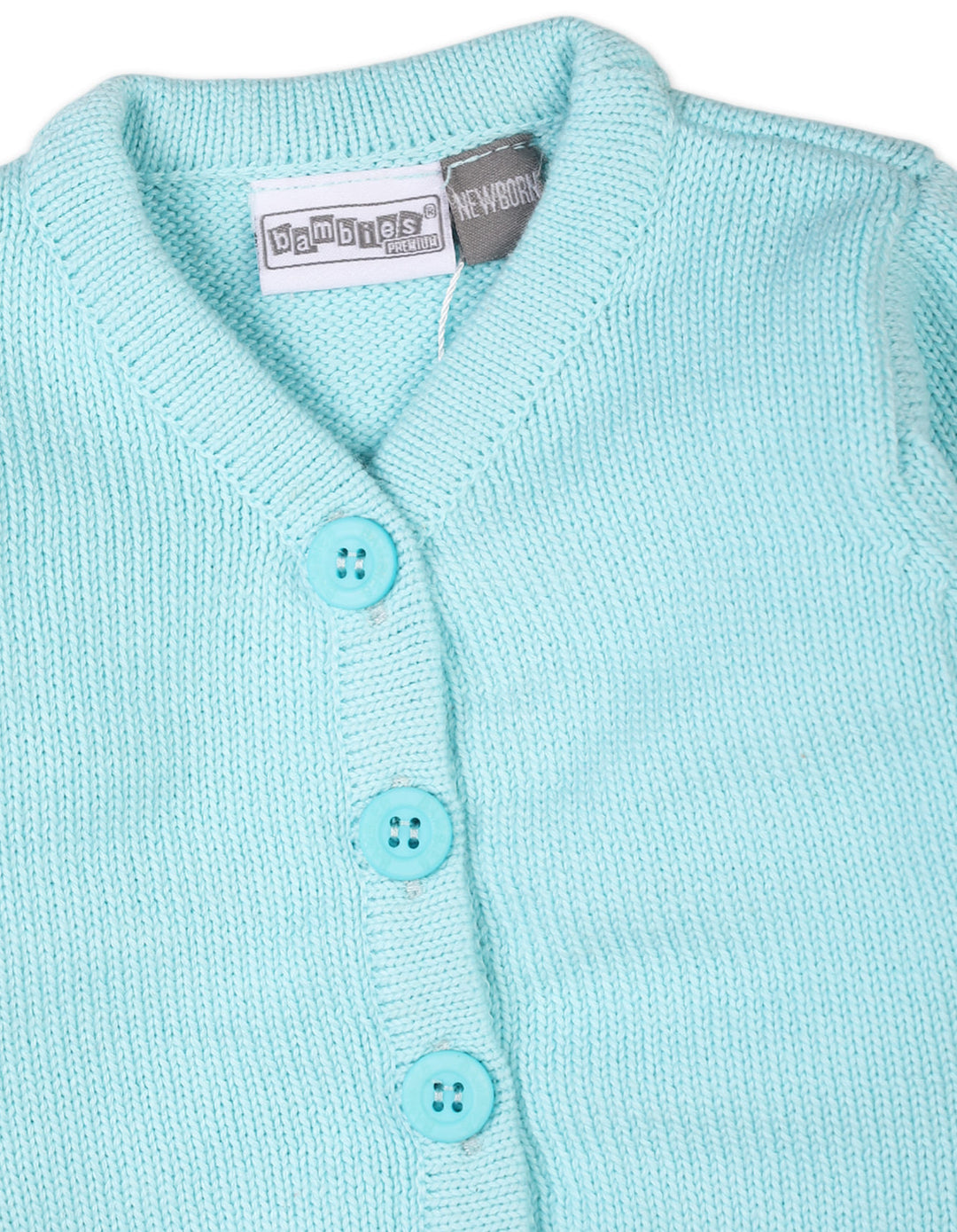 Newborn Baby Girls Cardigan Knitted Bambies Turquoise at Zubaidas Pakistan