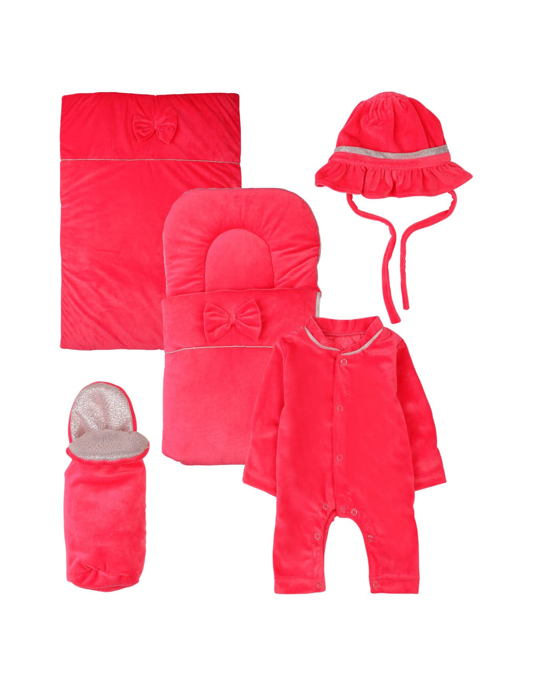 Newborn Baby Girls Clothing Gift Sets 5 Pieces Bambies Red at Zubaidas